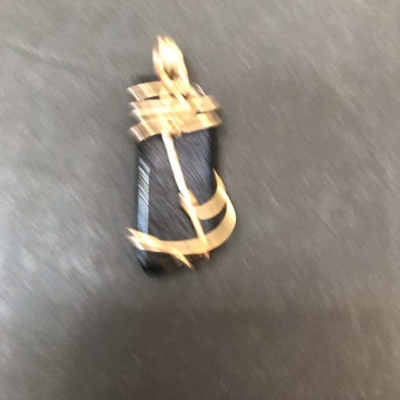 Large Black Green Blue dichroic glass Pendant Wire Wrapped GF Iridescent Artisan - Picture 6 of 8